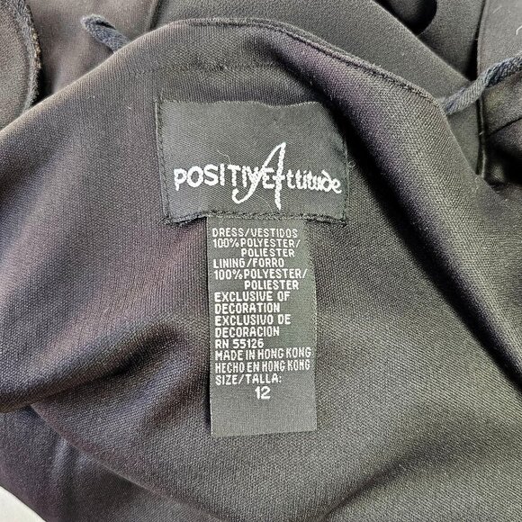 Positive Attitude 40s Style Black Maxi Dress Sz 12 Faux 2 Piece Beaded Short Slv - Picture 4 of 9